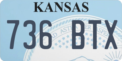 KS license plate 736BTX