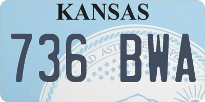 KS license plate 736BWA