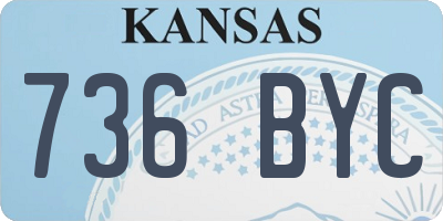 KS license plate 736BYC