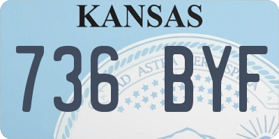 KS license plate 736BYF