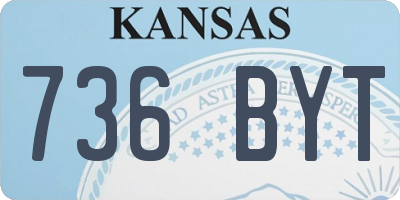 KS license plate 736BYT