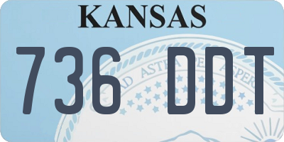 KS license plate 736DDT