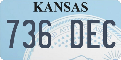 KS license plate 736DEC