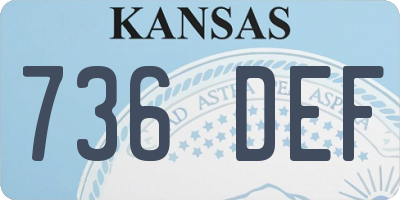 KS license plate 736DEF