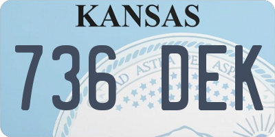 KS license plate 736DEK