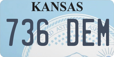 KS license plate 736DEM