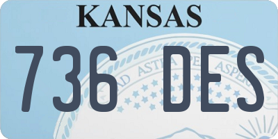 KS license plate 736DES