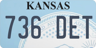 KS license plate 736DET