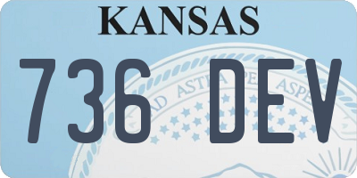KS license plate 736DEV