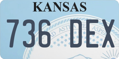 KS license plate 736DEX