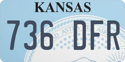 KS license plate 736DFR