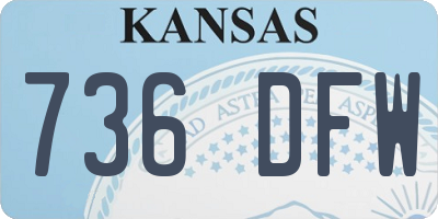 KS license plate 736DFW