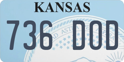 KS license plate 736DOD