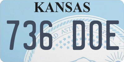 KS license plate 736DOE