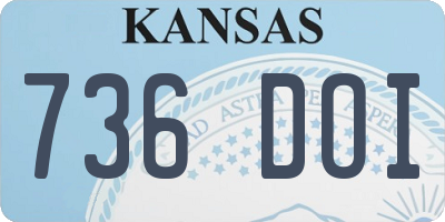 KS license plate 736DOI