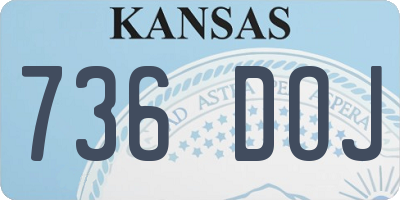 KS license plate 736DOJ