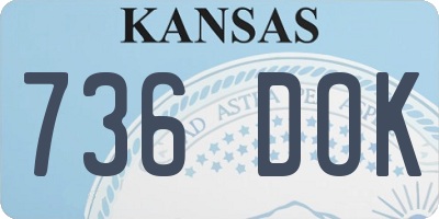 KS license plate 736DOK