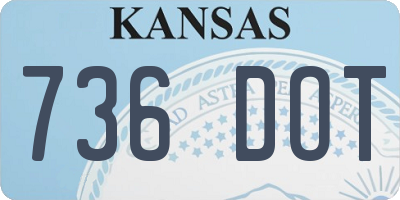KS license plate 736DOT