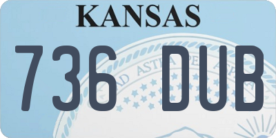 KS license plate 736DUB