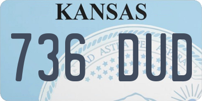 KS license plate 736DUD
