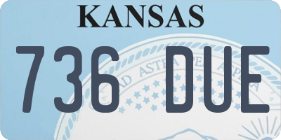 KS license plate 736DUE