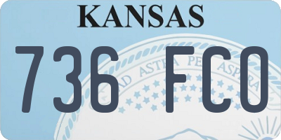 KS license plate 736FCO