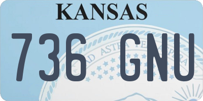 KS license plate 736GNU