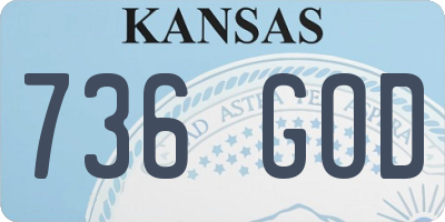 KS license plate 736GOD