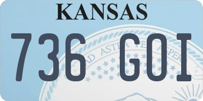 KS license plate 736GOI
