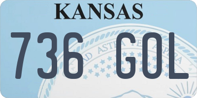 KS license plate 736GOL