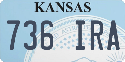 KS license plate 736IRA