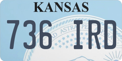 KS license plate 736IRD
