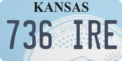 KS license plate 736IRE