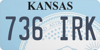 KS license plate 736IRK