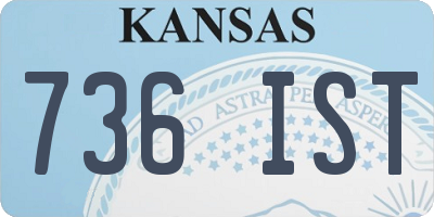 KS license plate 736IST