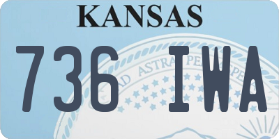 KS license plate 736IWA