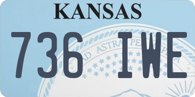 KS license plate 736IWE