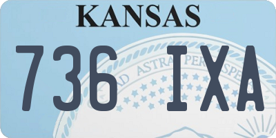KS license plate 736IXA