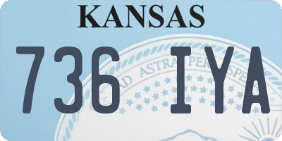 KS license plate 736IYA