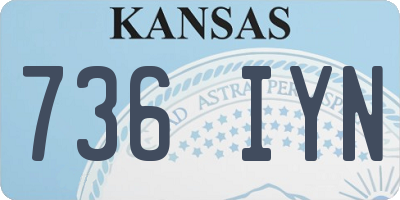 KS license plate 736IYN