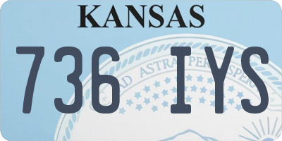 KS license plate 736IYS