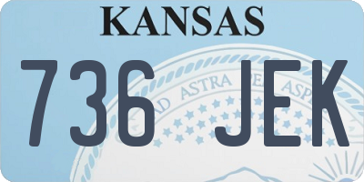 KS license plate 736JEK
