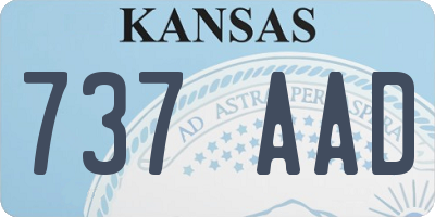 KS license plate 737AAD