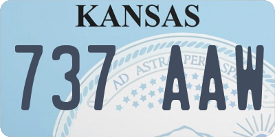 KS license plate 737AAW