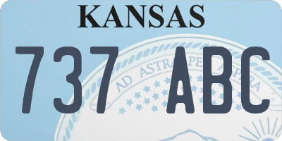 KS license plate 737ABC