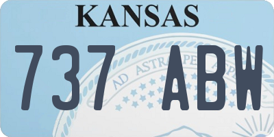 KS license plate 737ABW