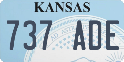 KS license plate 737ADE