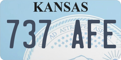 KS license plate 737AFE