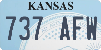 KS license plate 737AFW