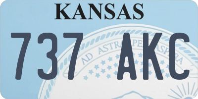 KS license plate 737AKC
